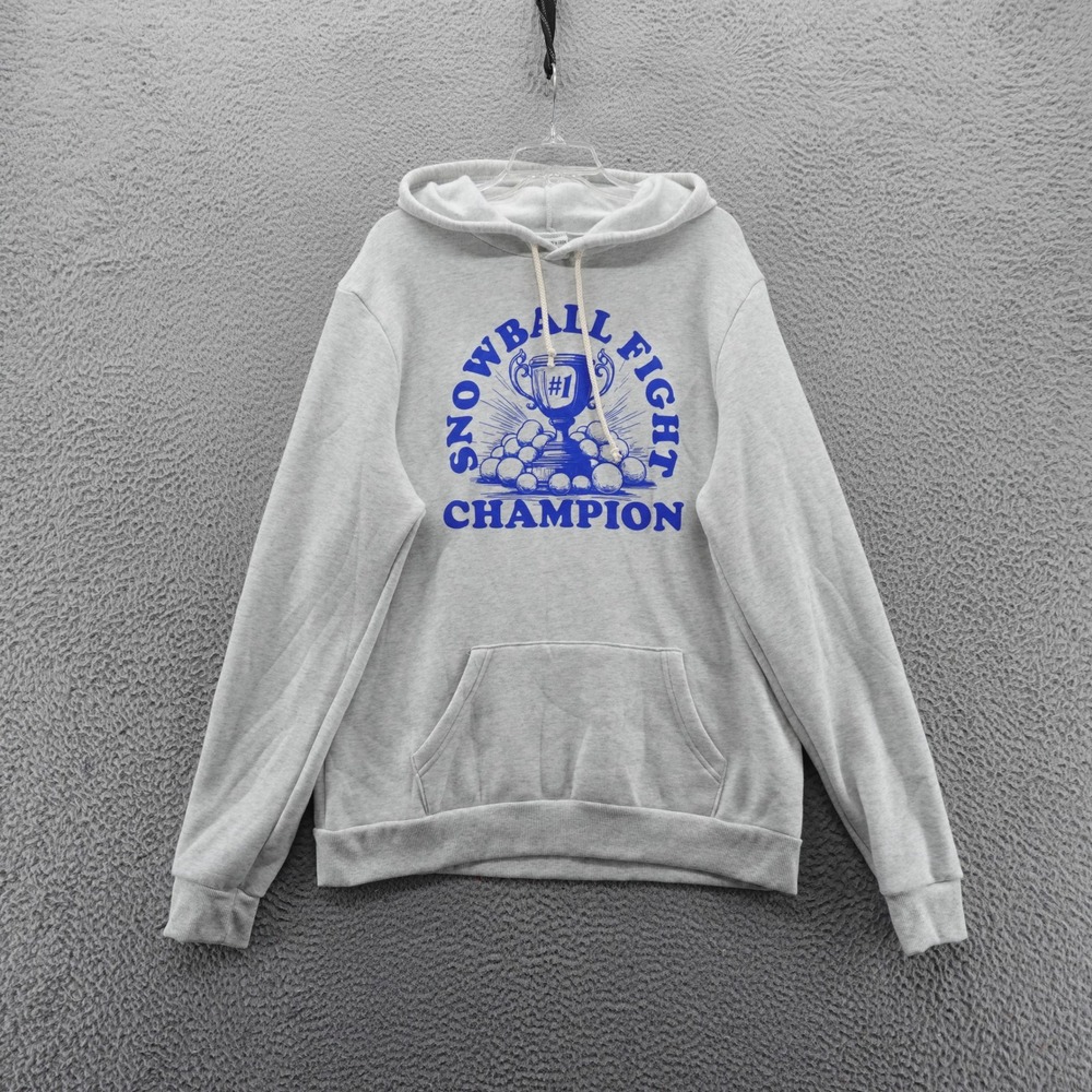Where Im From Mens Snowball Fight Champion‎ Hoodie Sweatshirt Gray XL NEW